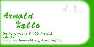 arnold kallo business card